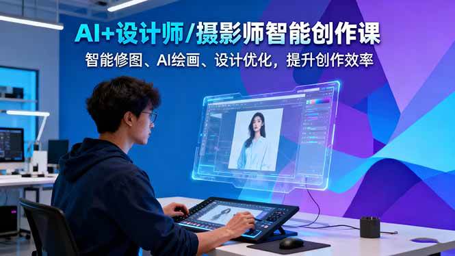 （16398期）AI+设计师/摄影师智能创作课：智能修图、AI绘画、设计优化，提升创作效率-柚子网创