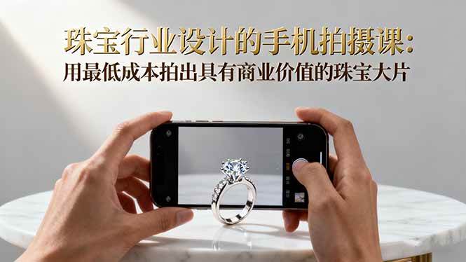 （16385期）珠宝行业设计的手机拍摄课：用最低成本拍出具有商业价值的珠宝大片！-柚子网创